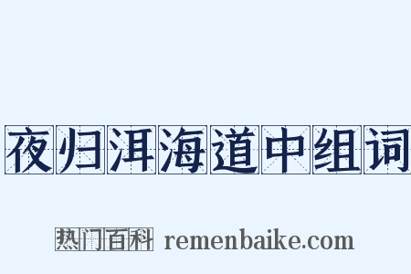 夜归洱海道中组词是什么意思的图片